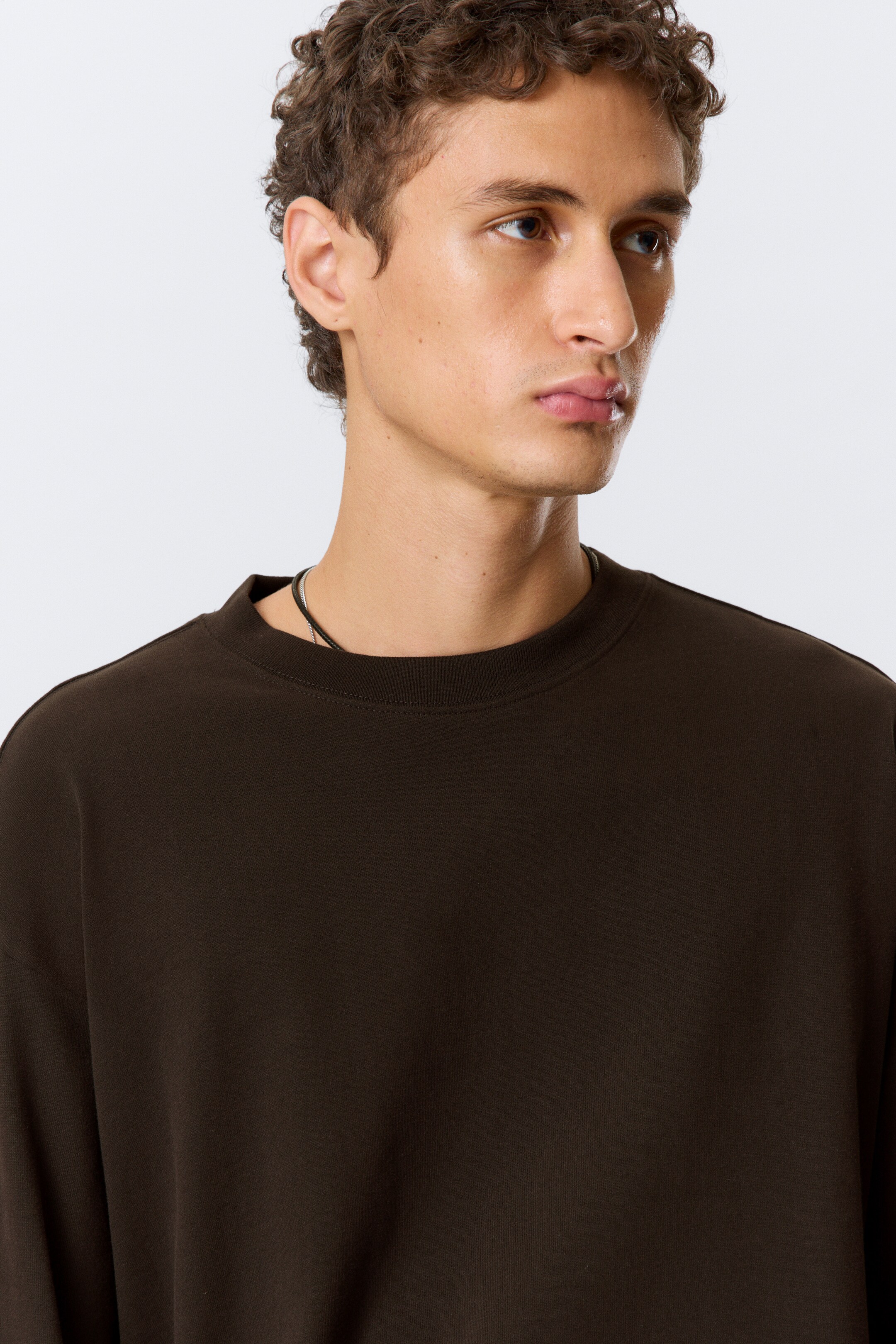 Ingrandisci l'immagine: Great Boxy Long Sleeve T-shirt - Dark Brown - UOMO | H&M CH 3
