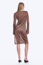 Braun - Midirock aus Strick mit mittelhohem Bund - 3