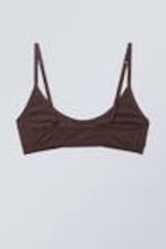Mörk plommon - Inez Scooped Cotton Bralette - 1