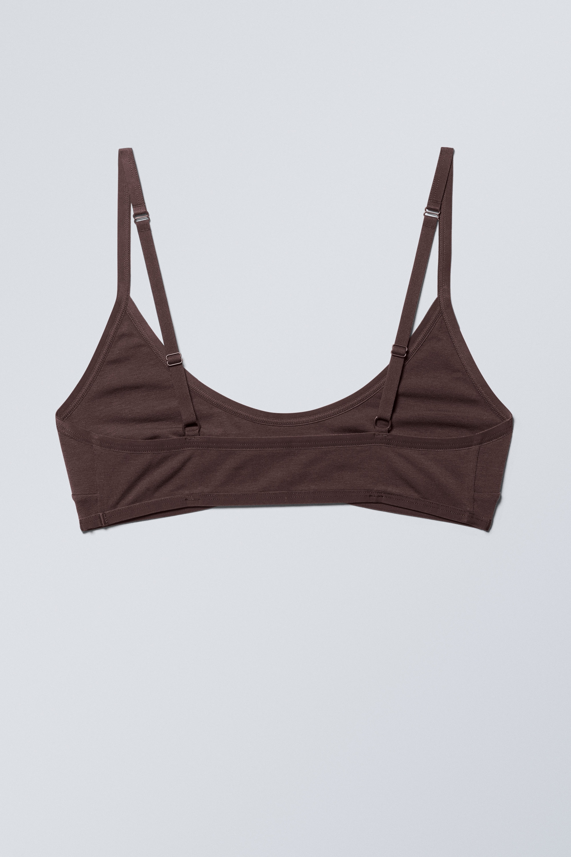 Dark Plum - Inez Scooped Cotton Bralette - 1