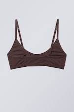 Dark Plum - Inez Scooped Cotton Bralette - 1