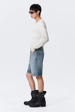 Blue Horses - Mittelblau - Galaxy Mid Waist Loose Denim Shorts - 2