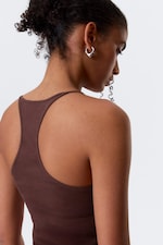 Burgunderrot - Schmal geschnittenes Racerback-Tanktop - 3