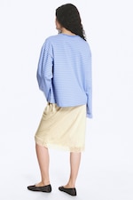 Blue/White Stripes - Long-Sleeved Cotton T-shirt - 2