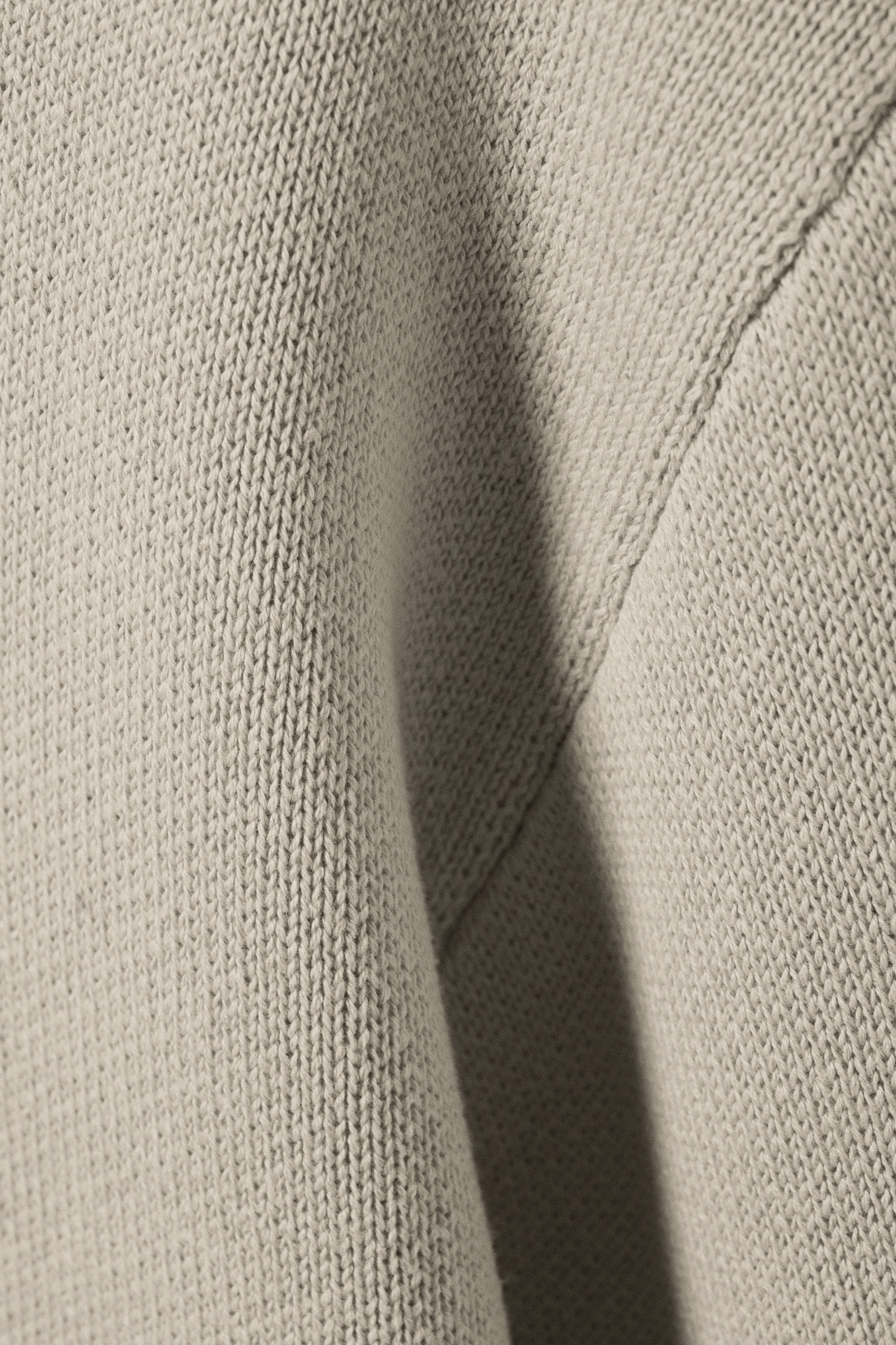 Dirty White - Regular Knitted Cotton Sweater - 2