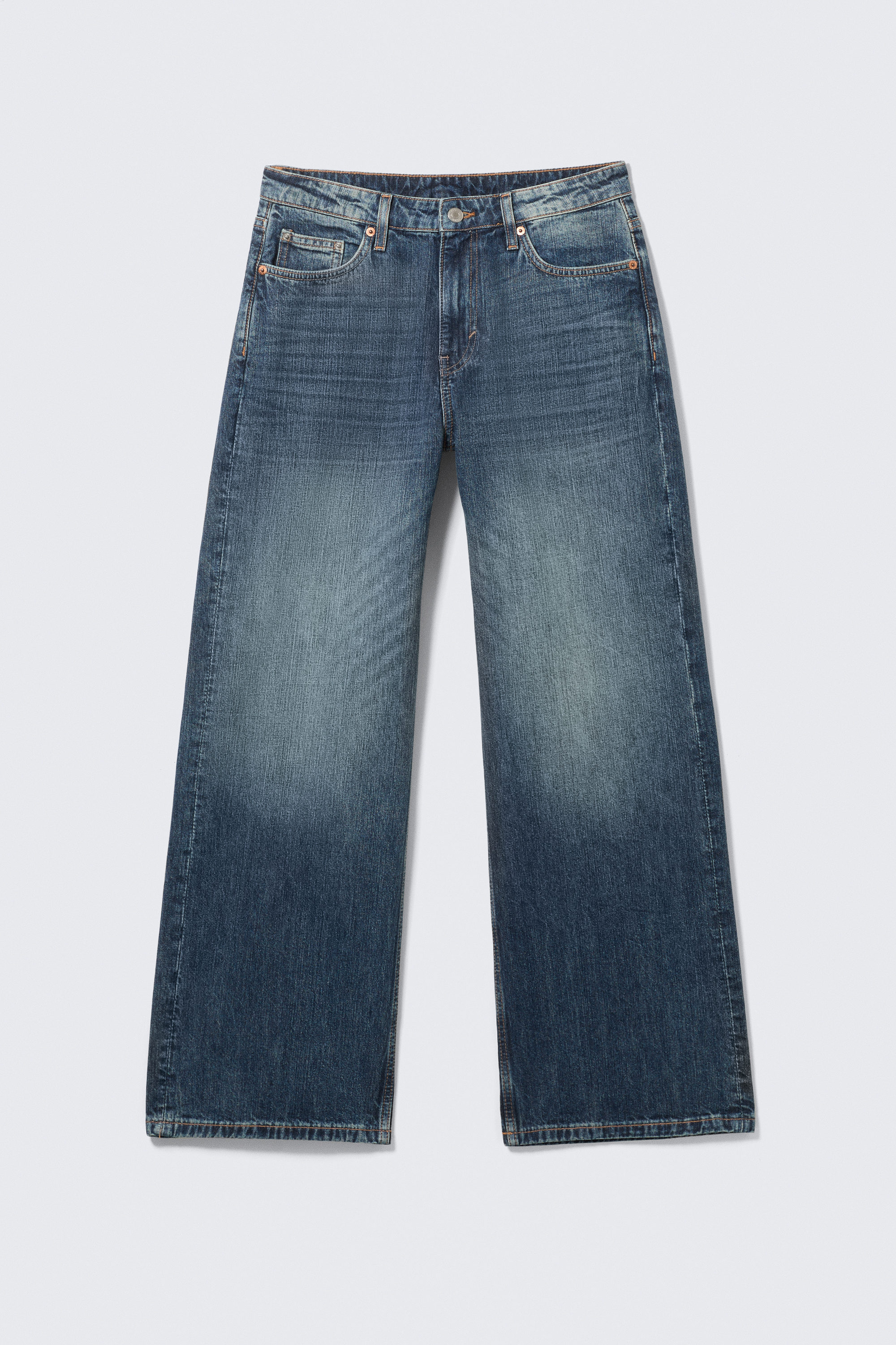 Blue Hymn - Medium Blue - Missy Low Rise Loose Straight Leg Jeans - 5