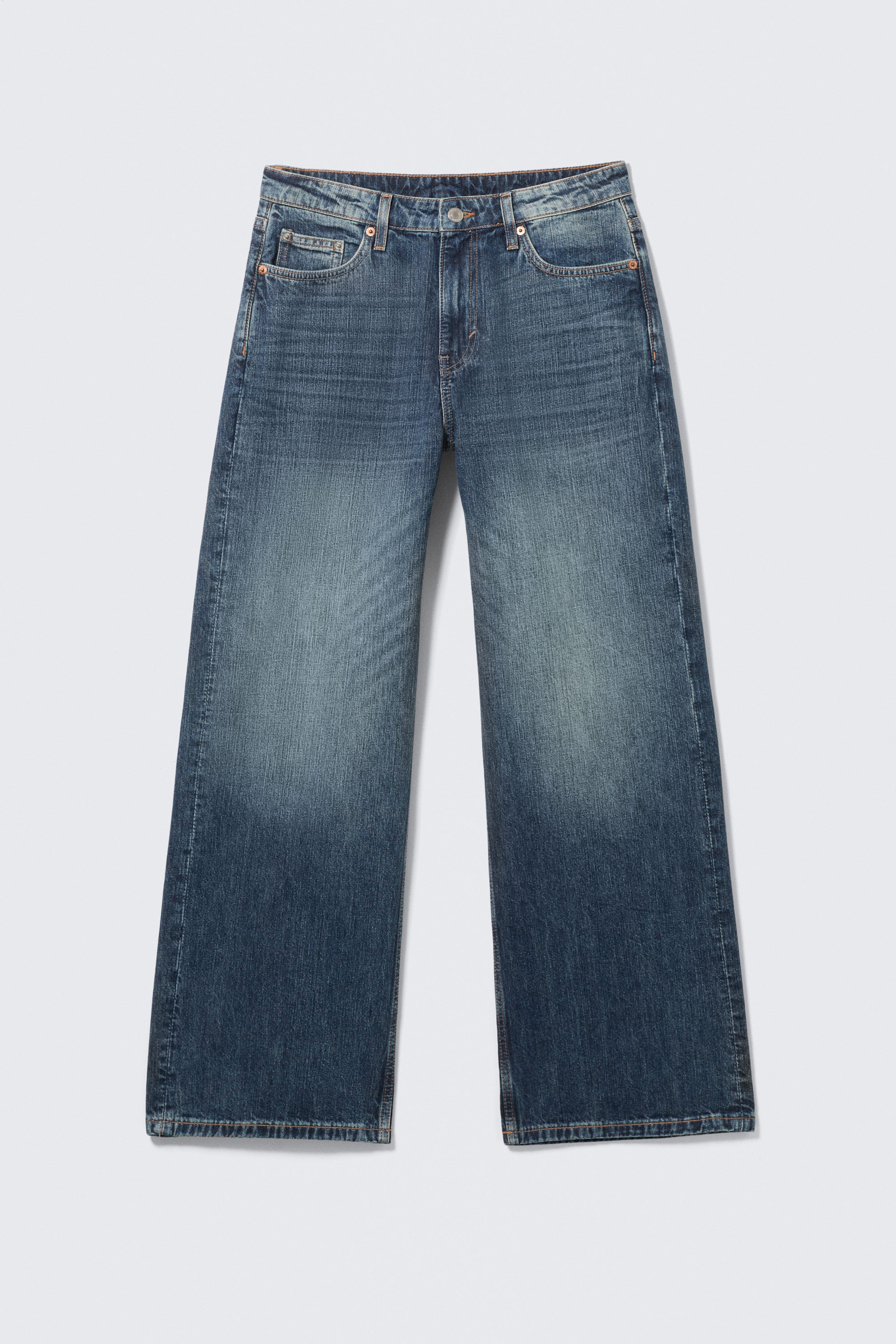 Blue Hymn - Medium Blue - Missy Low Rise Loose Straight Leg Jeans - 5