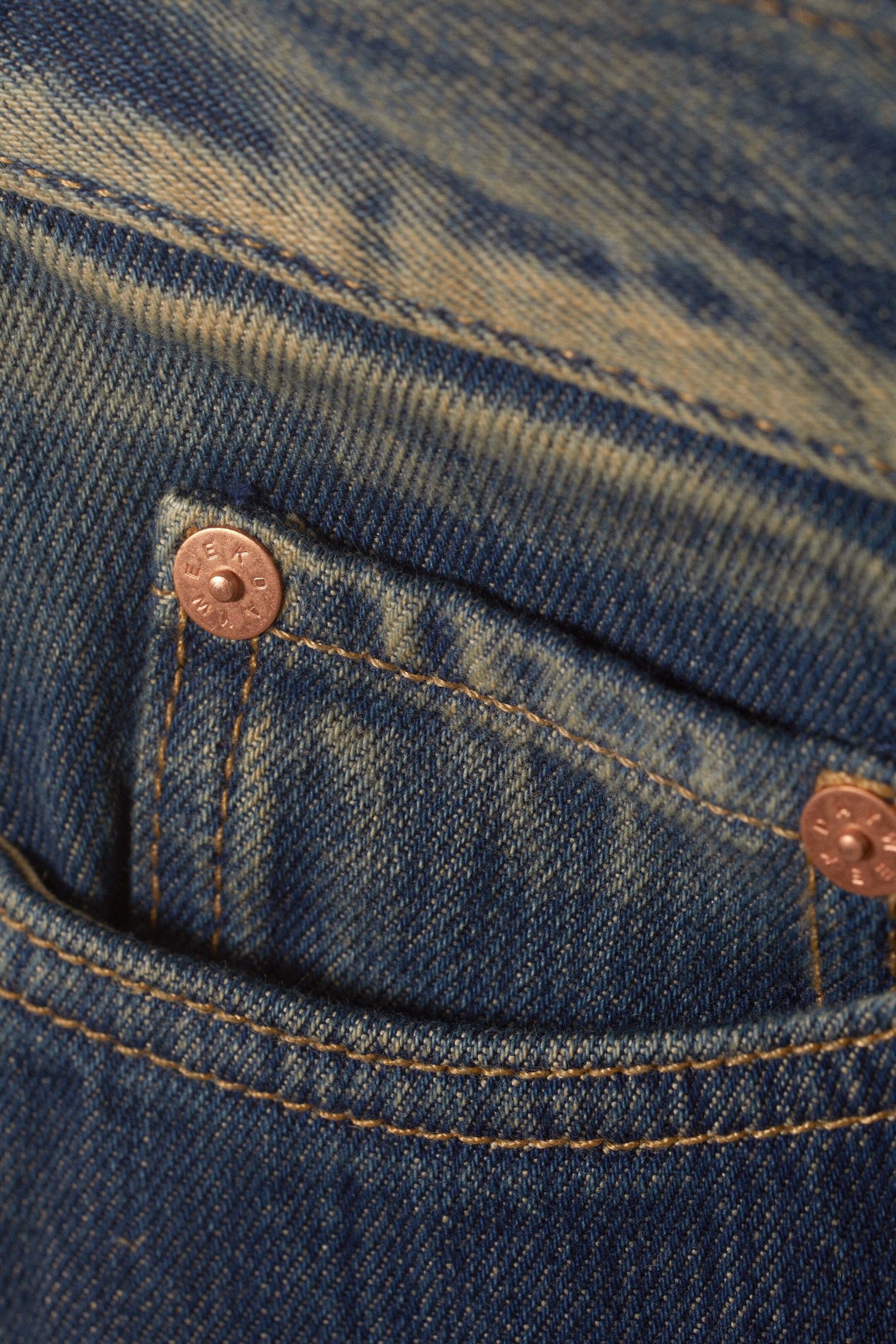 Traditionelles Blau - Rail Mid Waist Loose Wide Jeans - 1