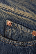Traditionelles Blau - Rail Mid Waist Loose Wide Jeans - 1