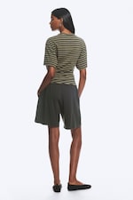 Dark Grey Stripe - DRAPED FITTED T-SHIRT - 2