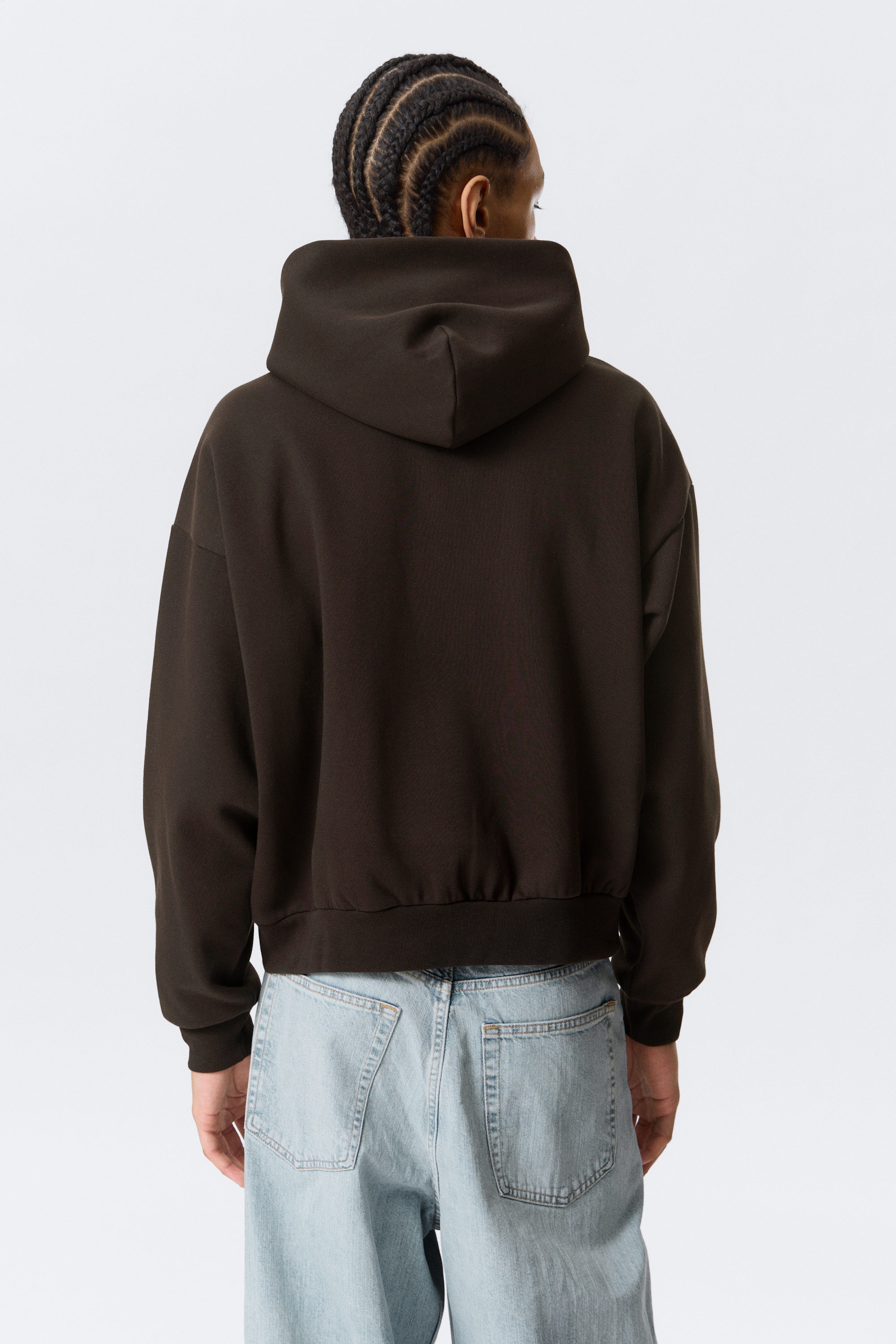 Dark Brown - Loose Fit Zip Hoodie - 4