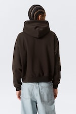 Dark Brown - Loose Fit Zip Hoodie - 4