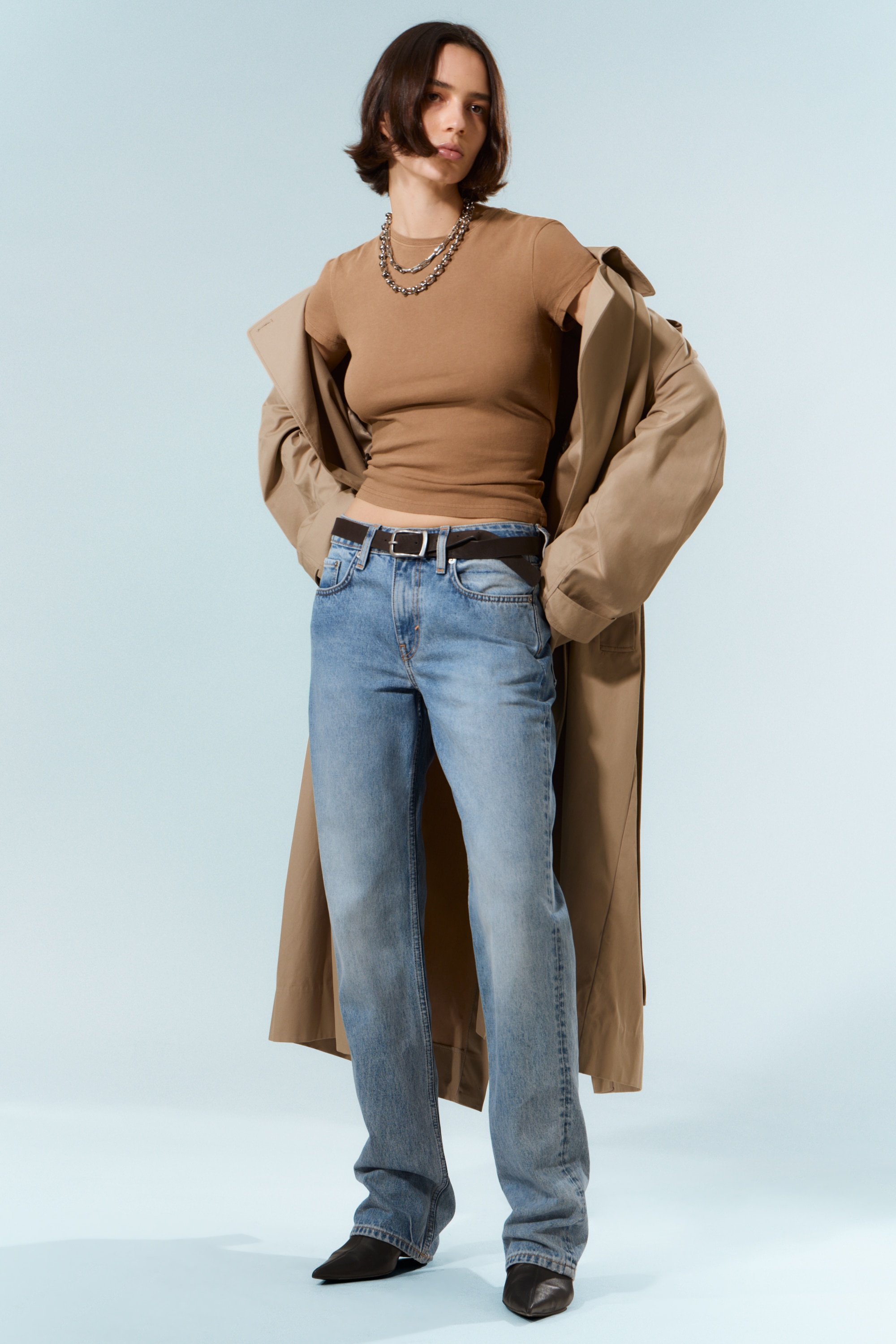 Blugi Laika cu talie medie și croială dreaptă regulară - Eighteen Blue - Albastru Mediu/Albastru Radio - Albastru Mediu/Negru Rinse - Negru/Bleumarin adânc - Albastru închis