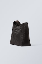 Dark Brown - Piped Shoulder Bag - 3