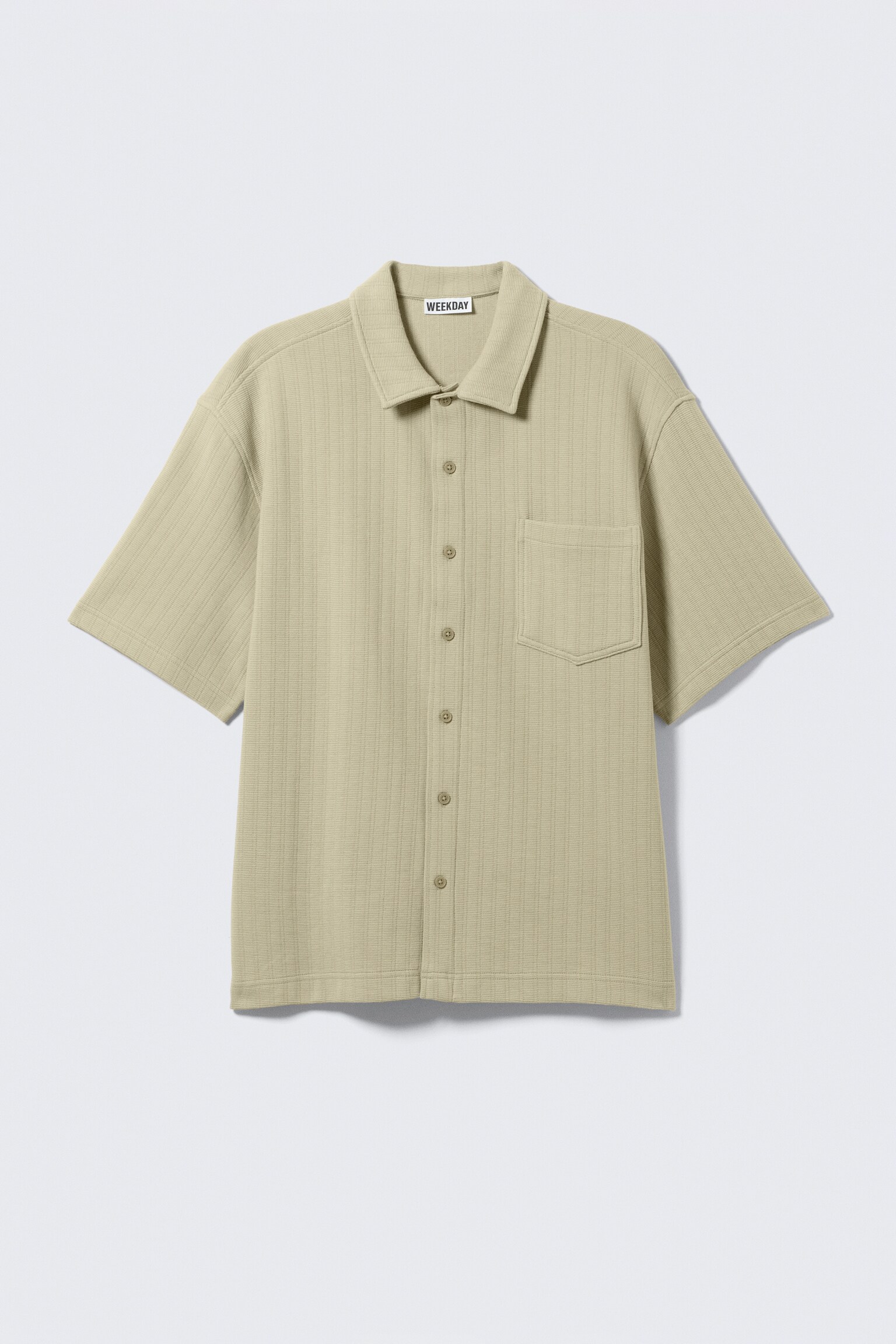 Knitted Short-Sleeved Button-Up Shirt - Svetlá khaki zelená/Dusty Mole/Black/Tmavá krtčia hnedá/Black/Svetlosivá/Čierna/Dusty White