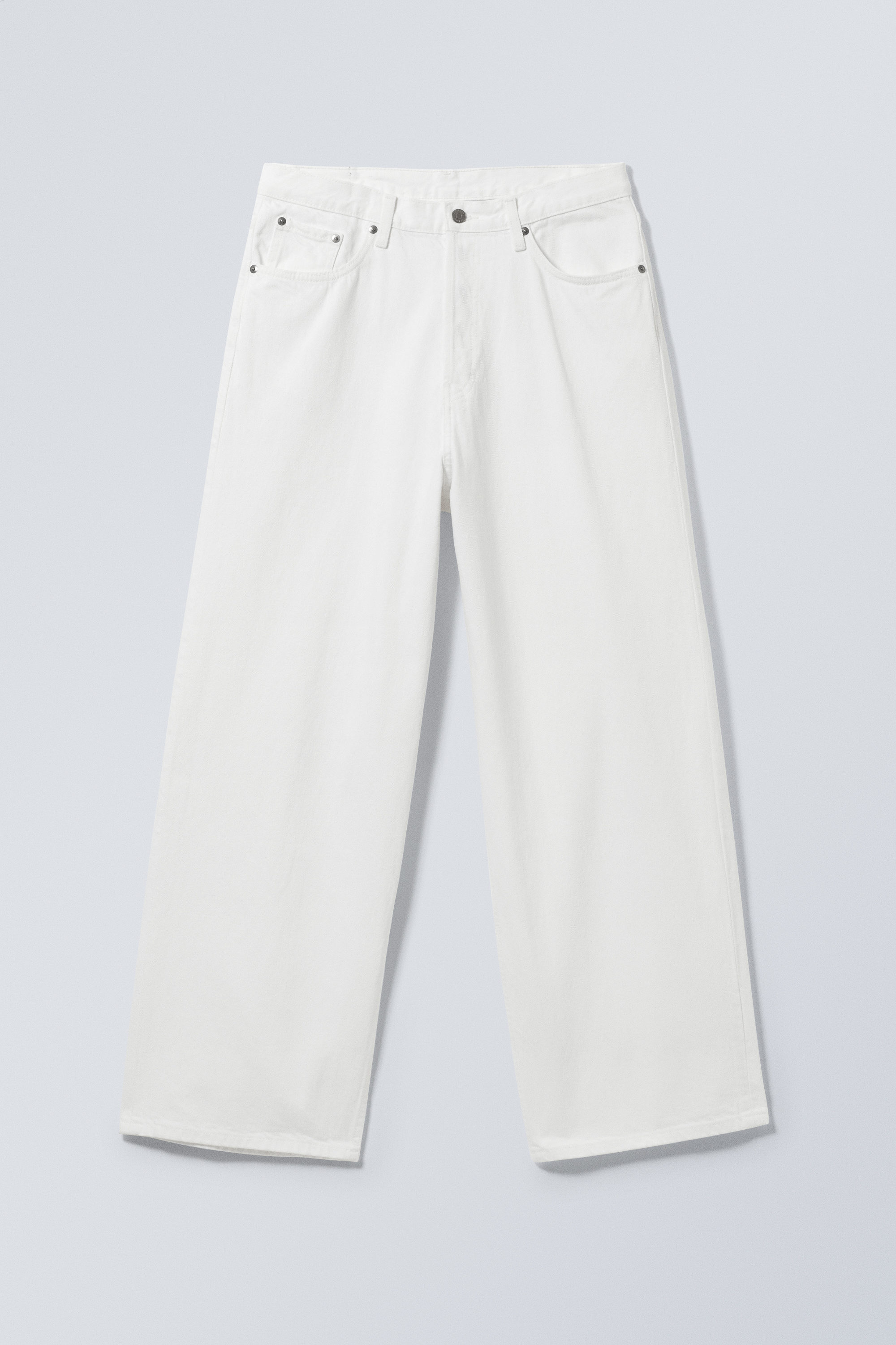 Deuxieme Classe Loose Jeans ホワイト34 astro mid rise loose baggy unisex jeans - White | Weekday EU