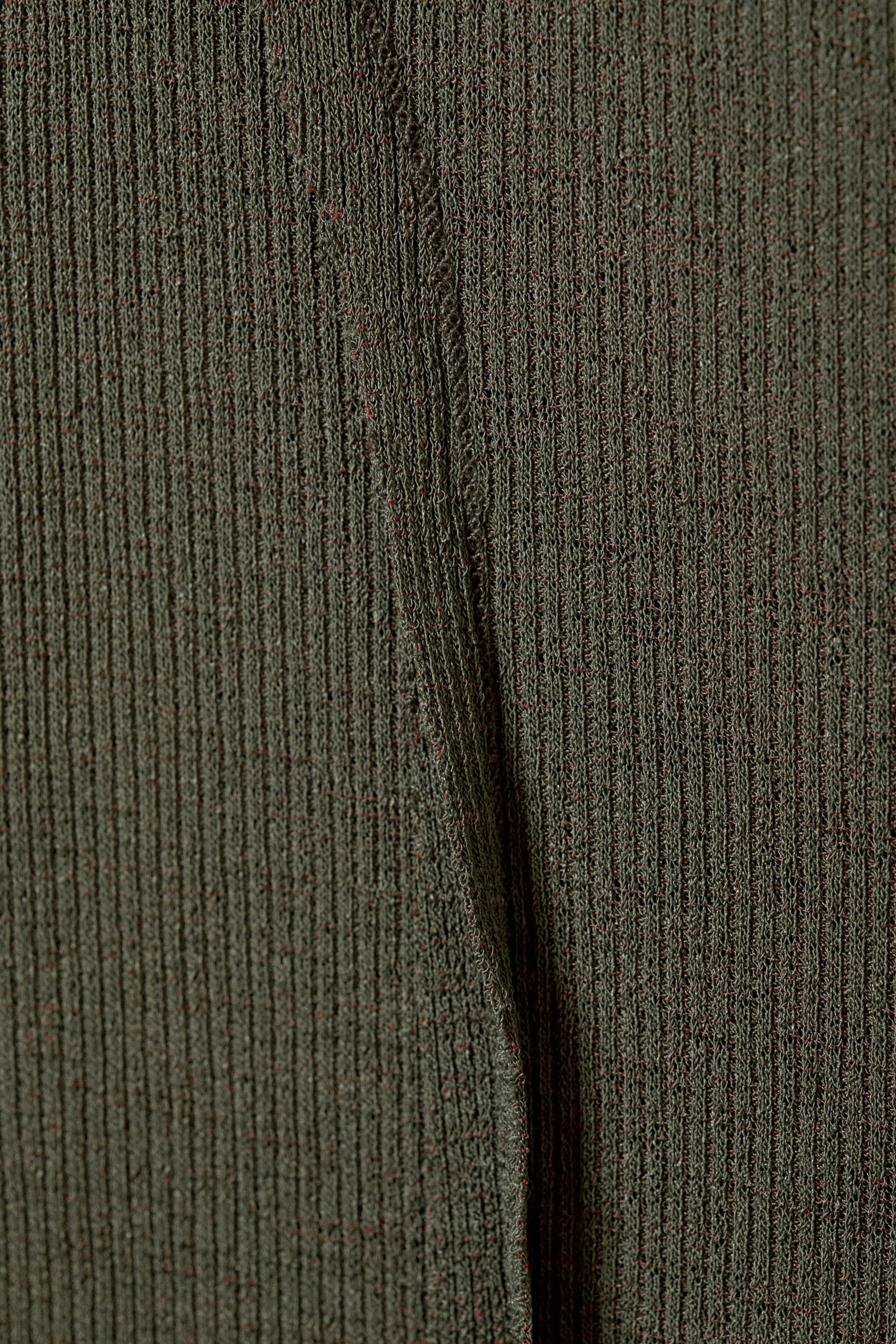 Khaki green - Turn Mock Neck Long Sleeve Top - 1