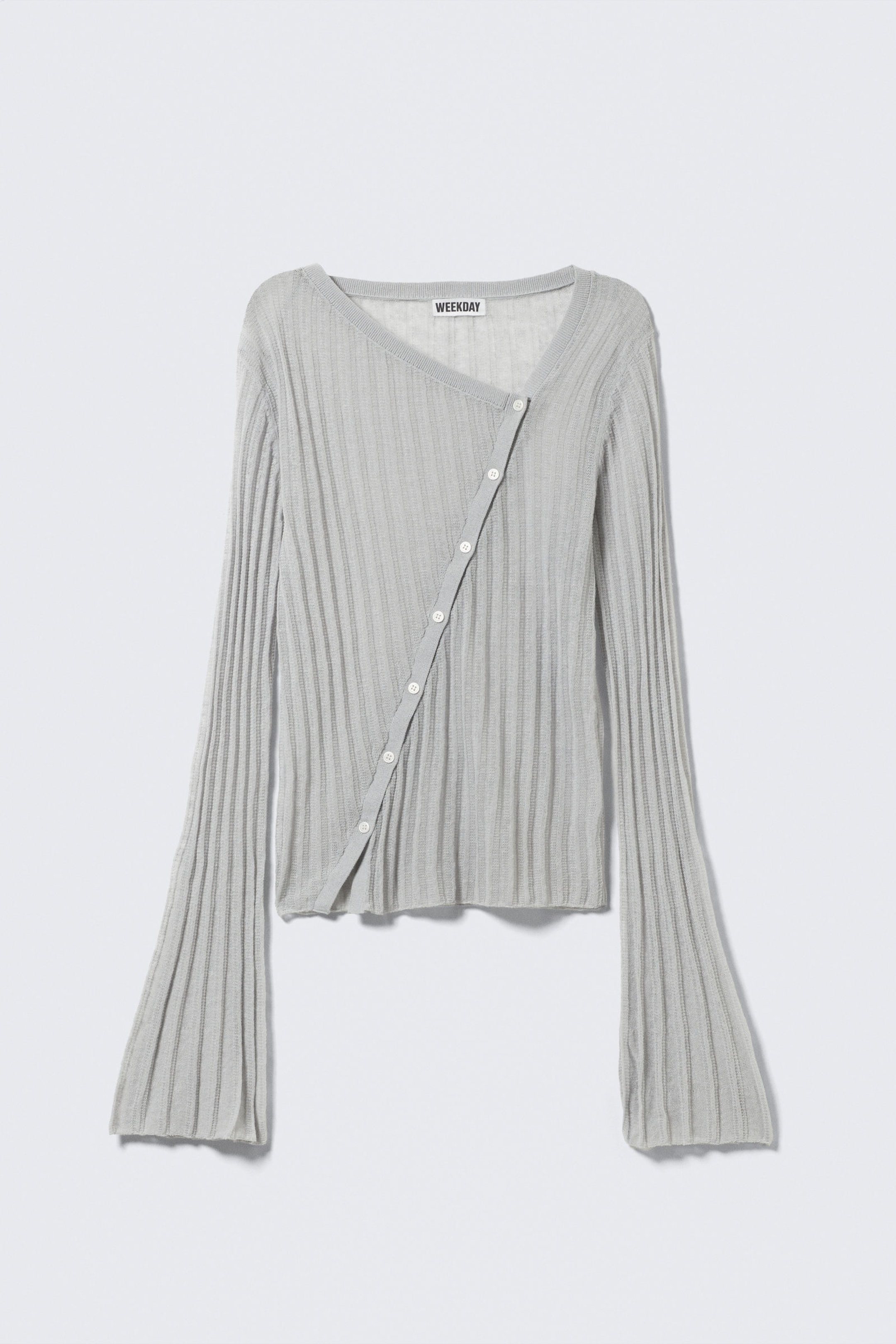 #BABBBD - Asymmetrisch vest van een linnenmix - 1