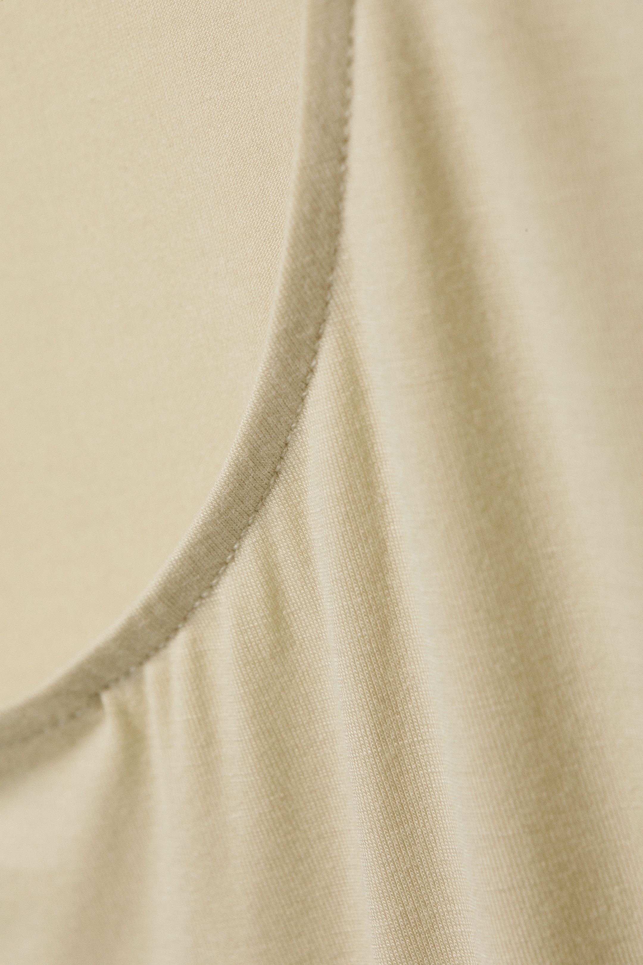 Light Dusty Beige - Slim Long-Sleeved Open Back Top - 6