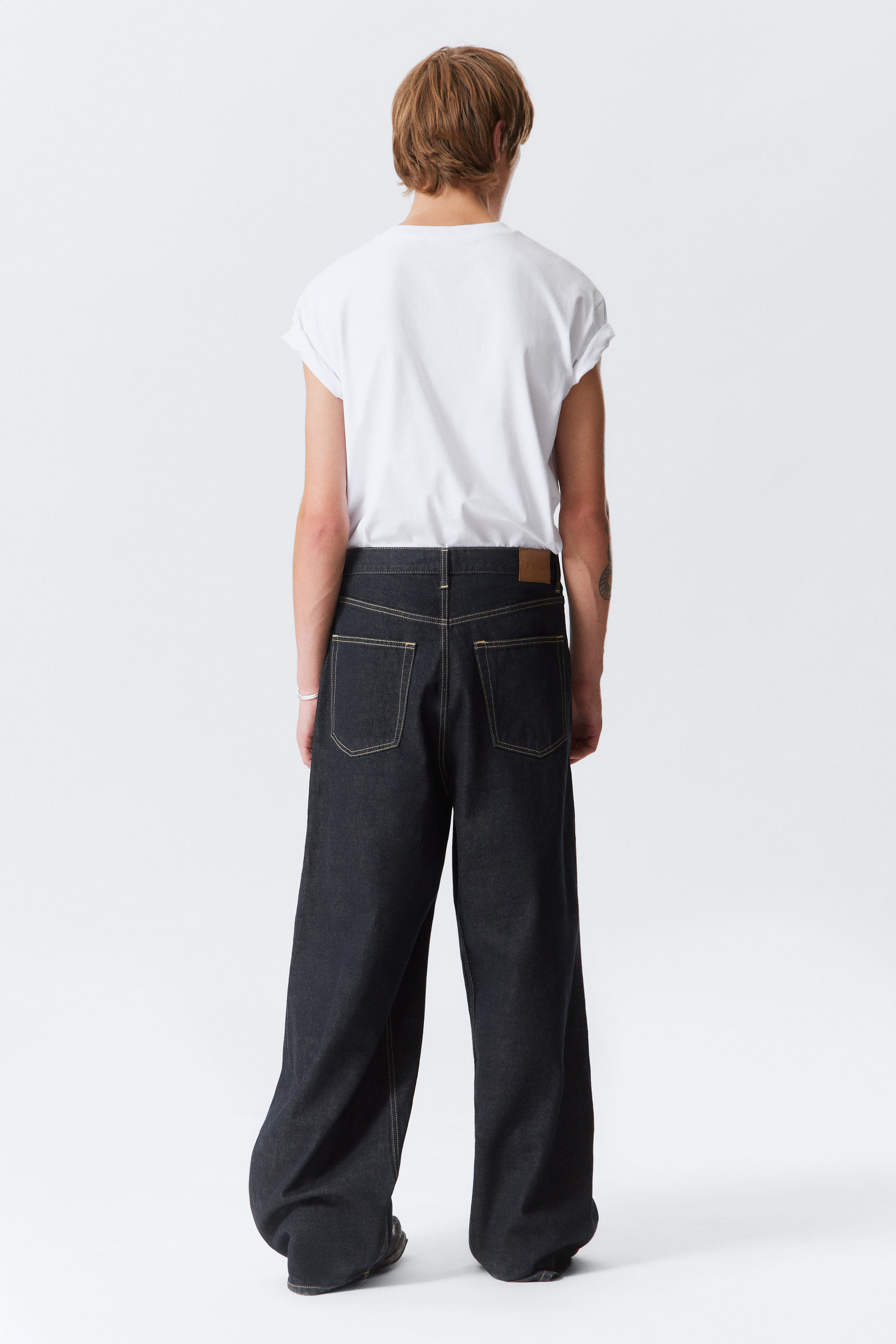 Emerald Rinse - Dark Blue - Geplooide Loose Baggy Leg Jeans - 4