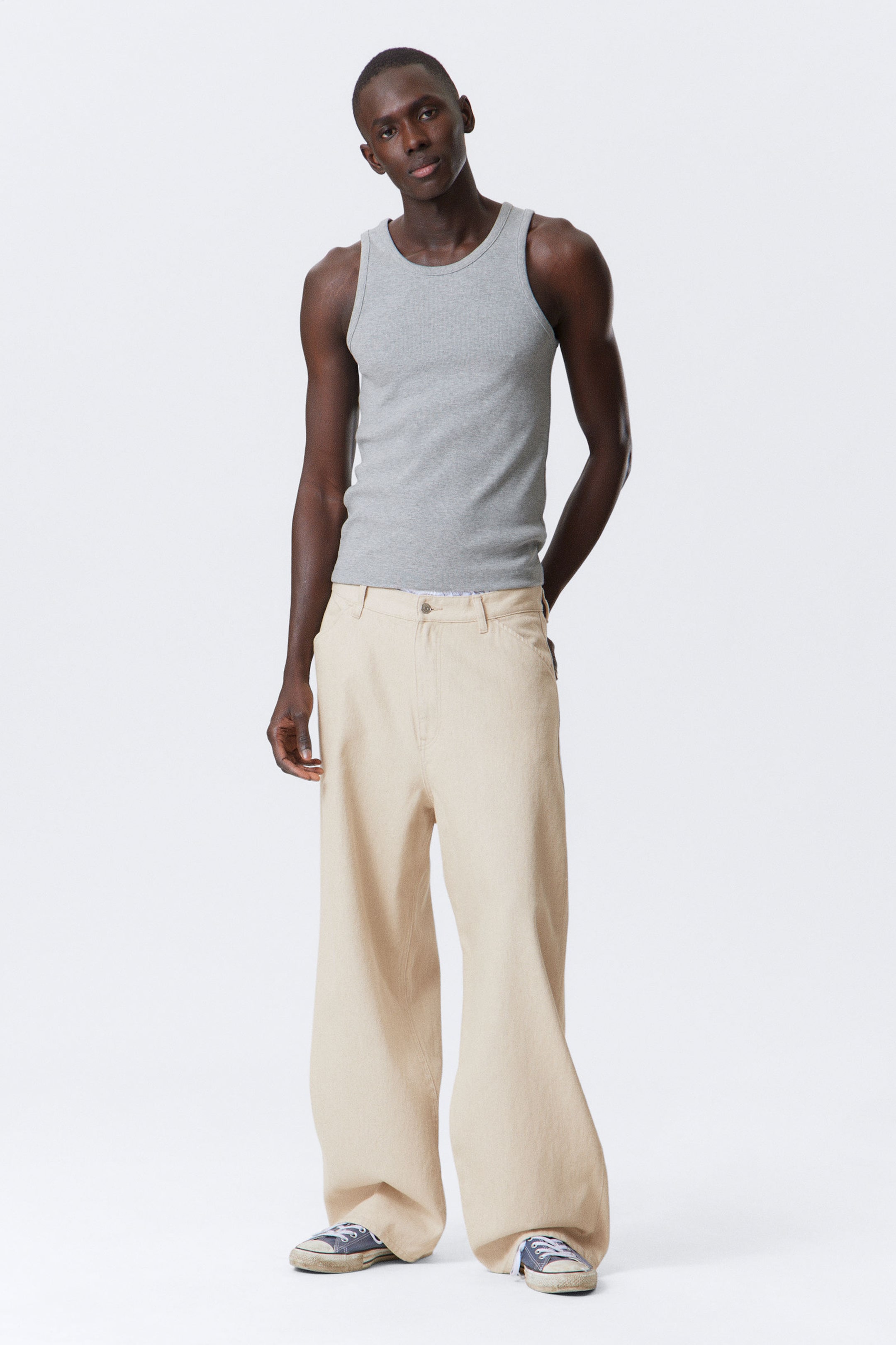 Ecru - Astro Loose Baggy Leg Linen-Blend Trousers - 2
