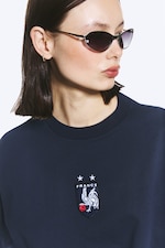 Dark Blue - TOFFS Loose Boxy Football T-Shirt - 2