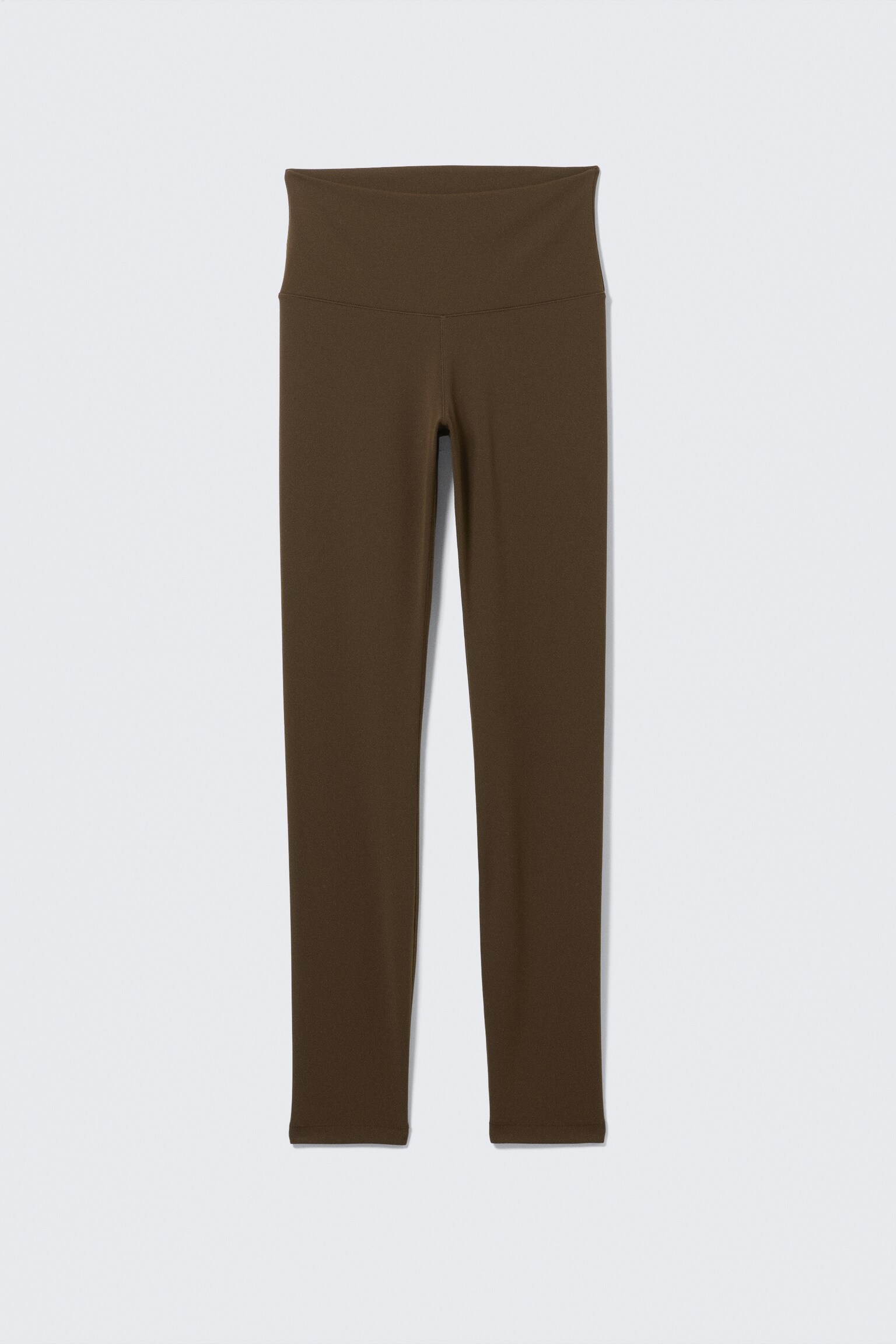 Högmidjade sporttights - Mörkbrun/Vit/Svart - 2