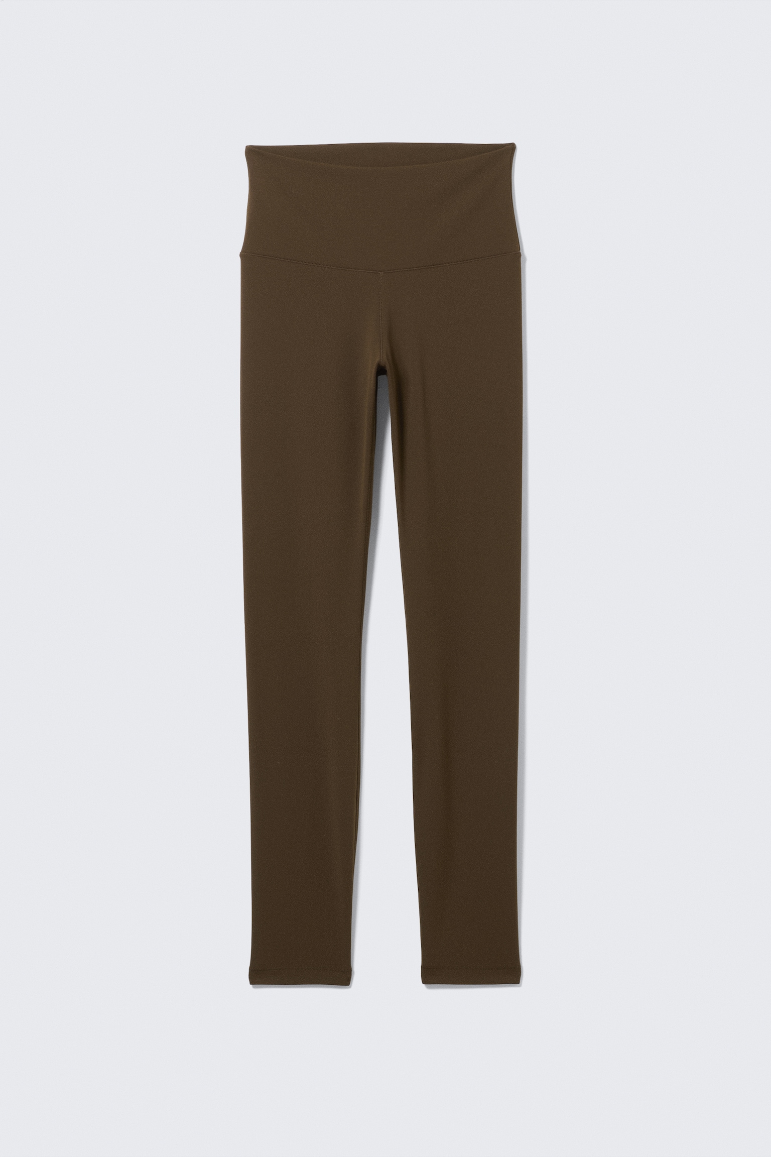 High Waisted Sports Tights - Dark Brown/White/Black - 2