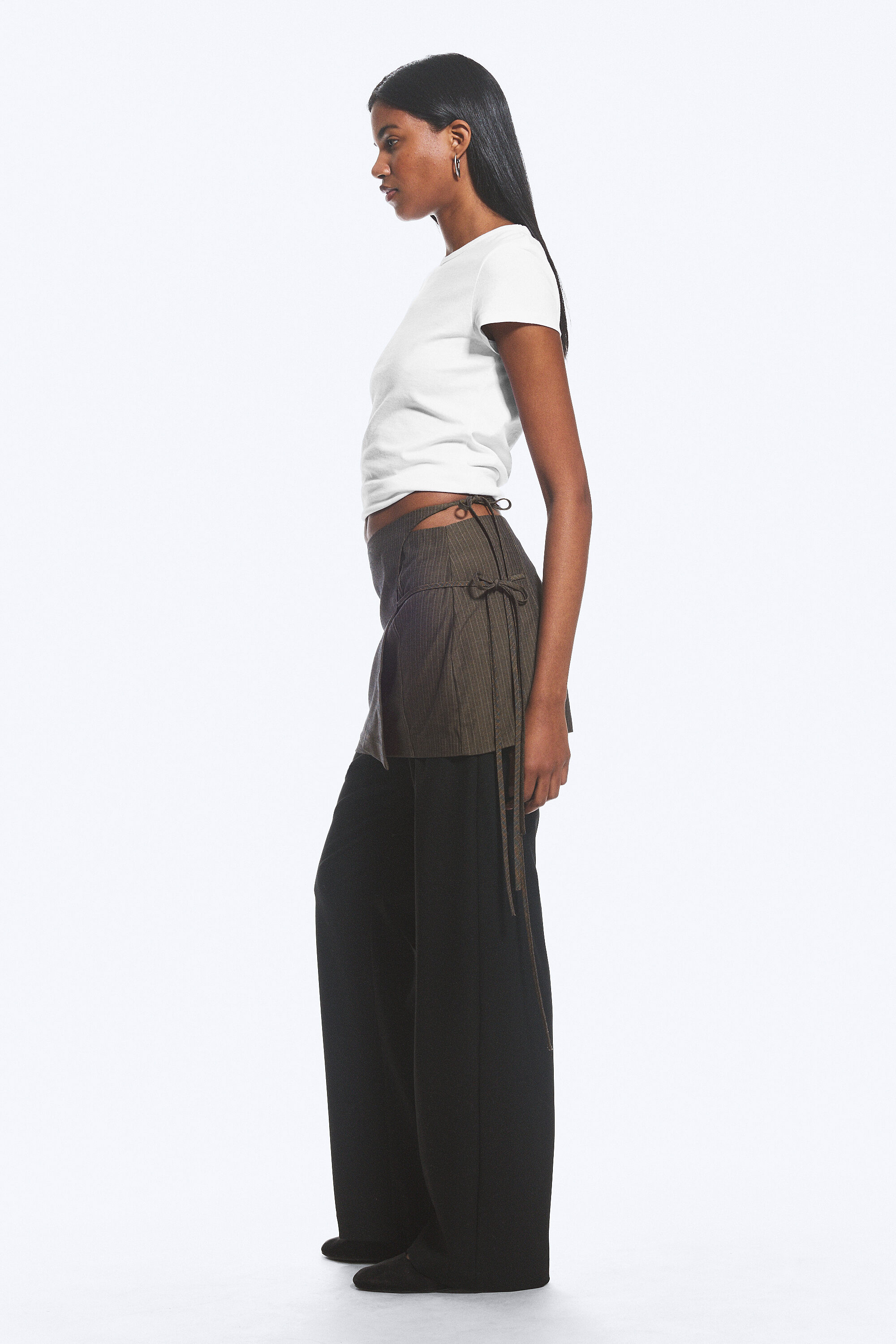 strappy mini wrap skirt - Dark Mole | Weekday EU