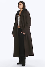 Dark Brown - LOGAN DOUBLE-BREASTED WOOL-BLEND COAT - 2