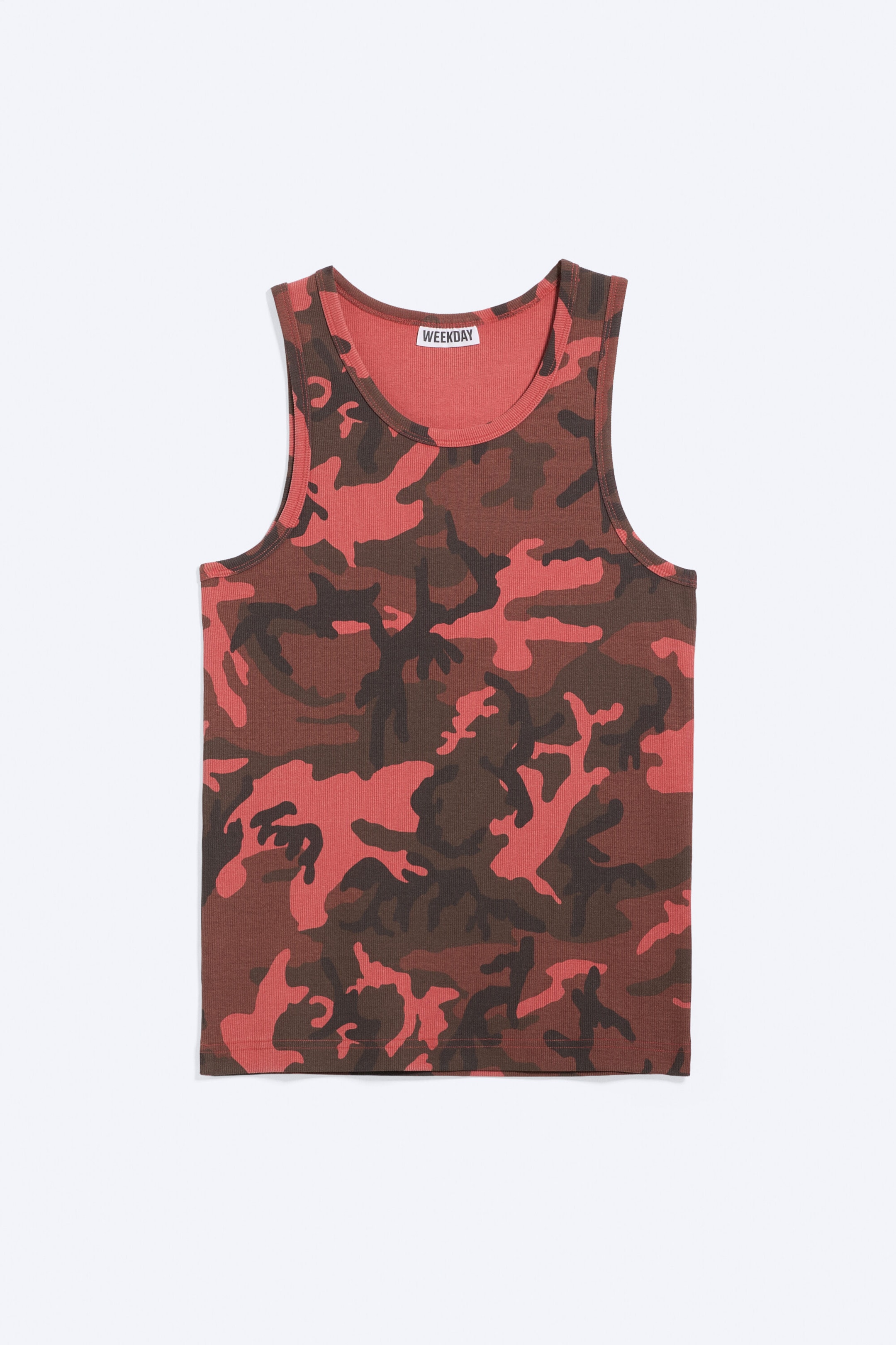 Camouflage Rouge - Débardeur côtelé graphique - 4