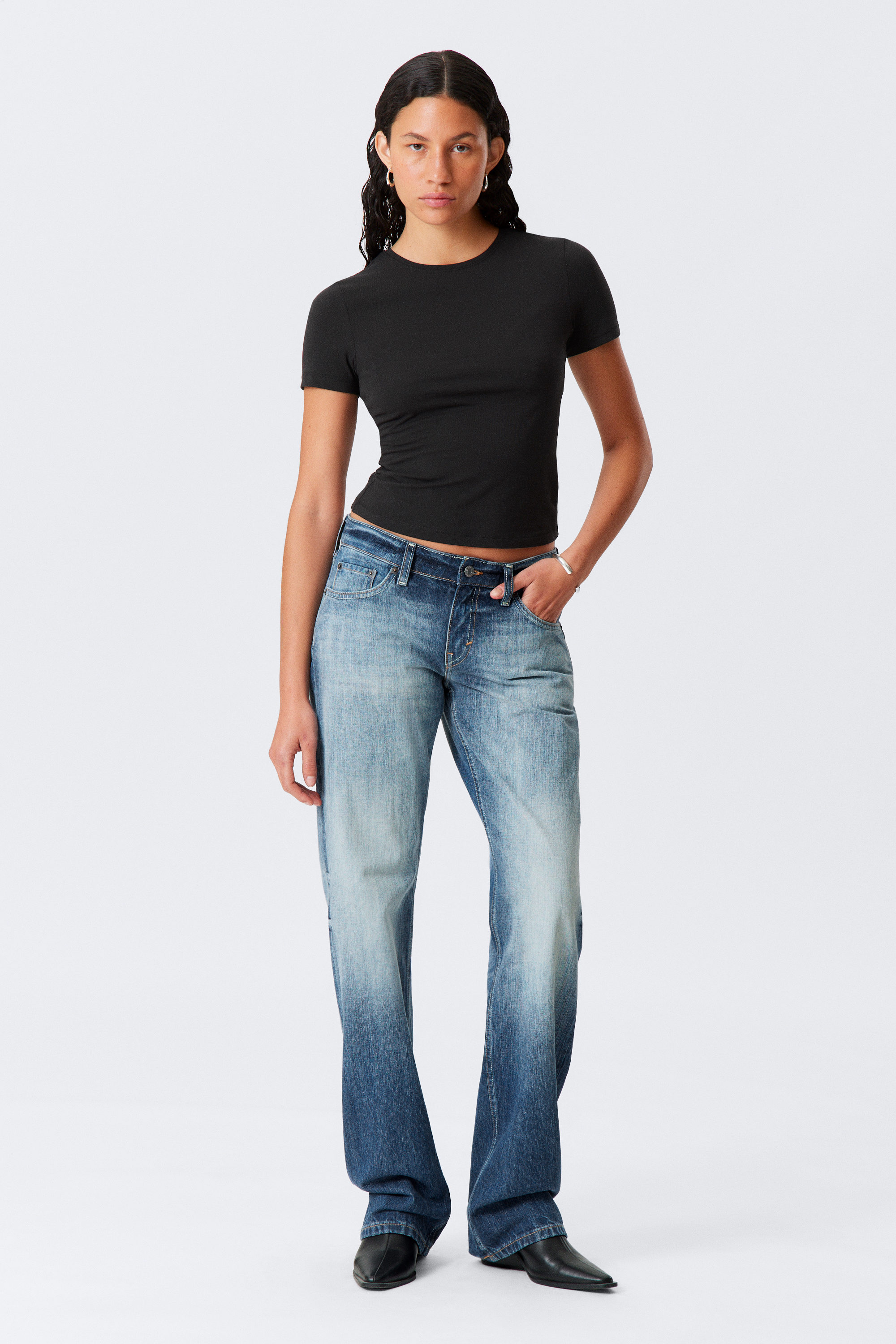 Board Blue - Mittelblau - Arrow Low Waist Regular Straight Leg Jeans - 1