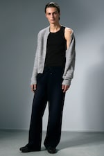 Dark Navy Blue - Loose Fit Scuba Sweatpants - 0