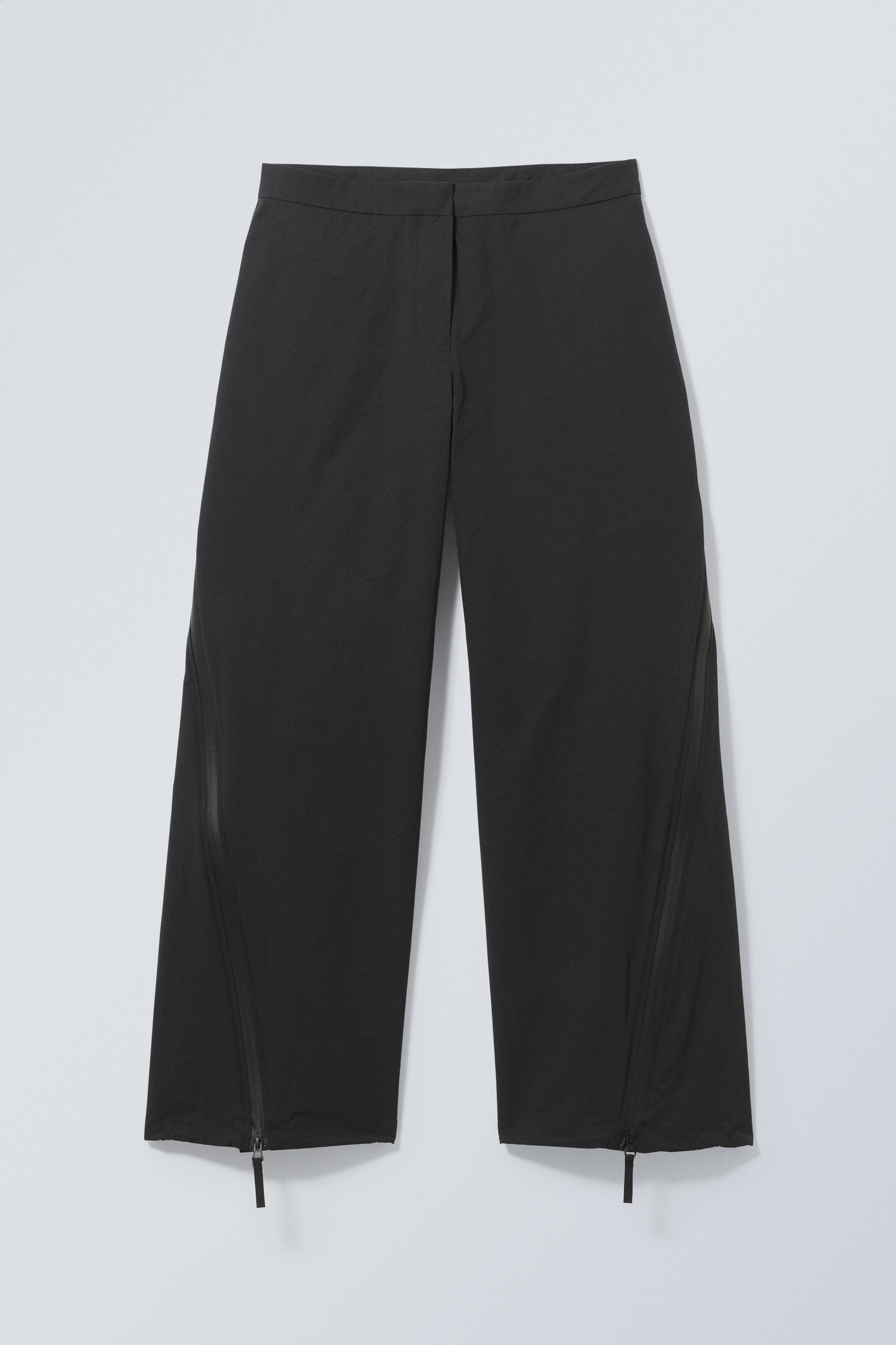 Schwarz - Hose Junko aus Nylon mit Reißverschlussdetails - 0