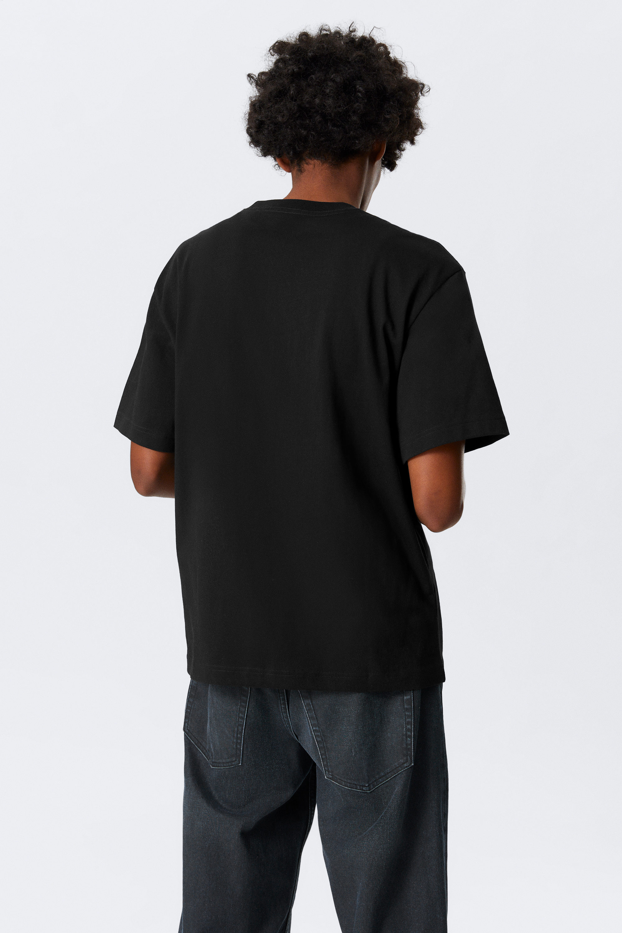 Black - Relaxed Fit Short-Sleeved Cotton T-shirt - 2