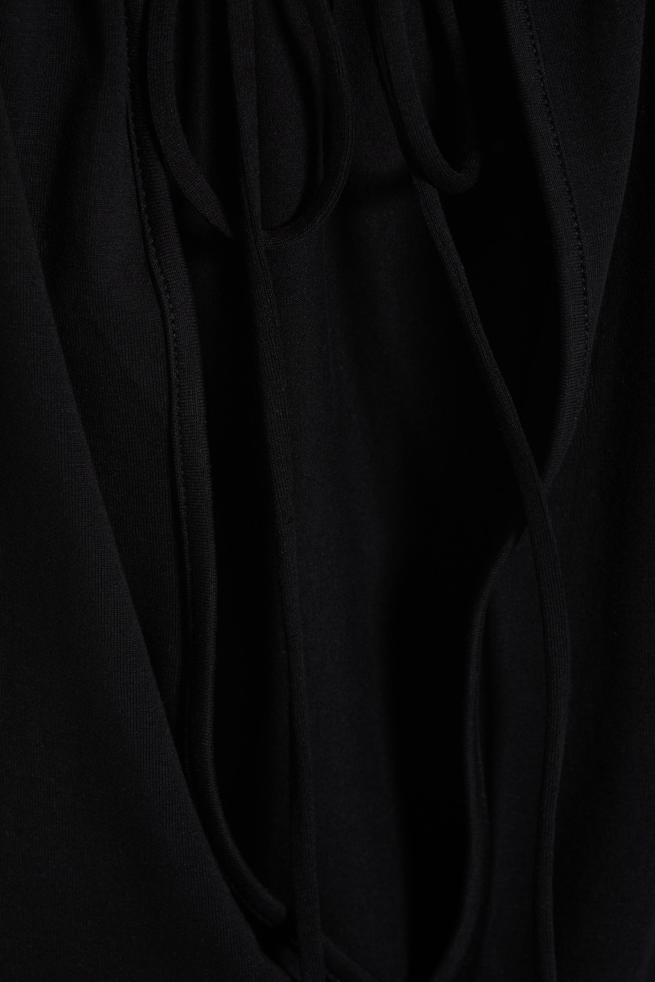 Schwarz - Ärmelloses Neckholder-Top mit Raffungen - 6