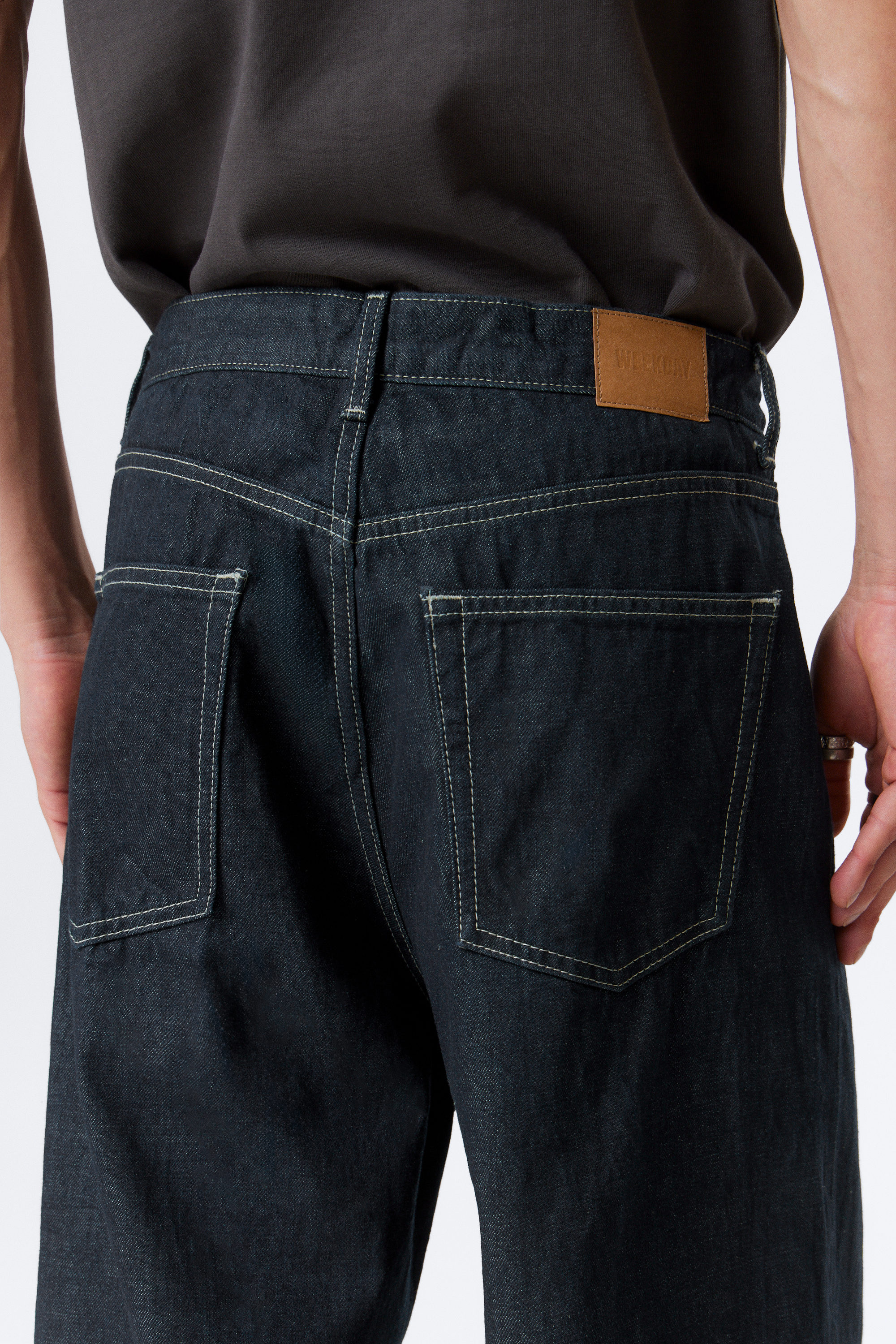 Blue Rinse - Dark Blue - Astro Loose Baggy Leg Jeans - 12