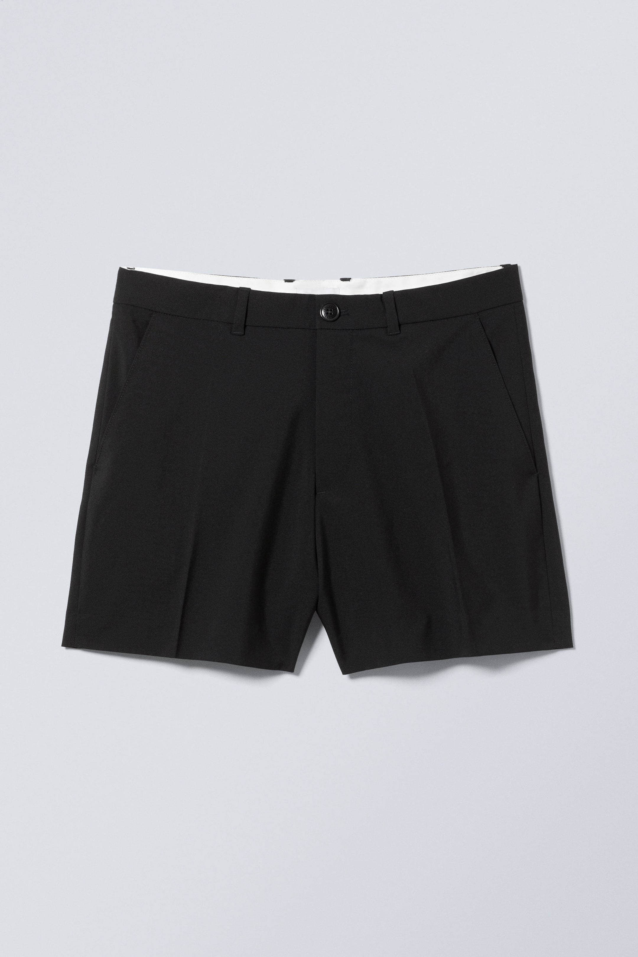 Schwarz - Kurze Anzugshorts - 0