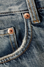 Arizona Blue - Medium Blue - Astro Mid Rise Loose Baggy Leg Unisex Jeans - 8