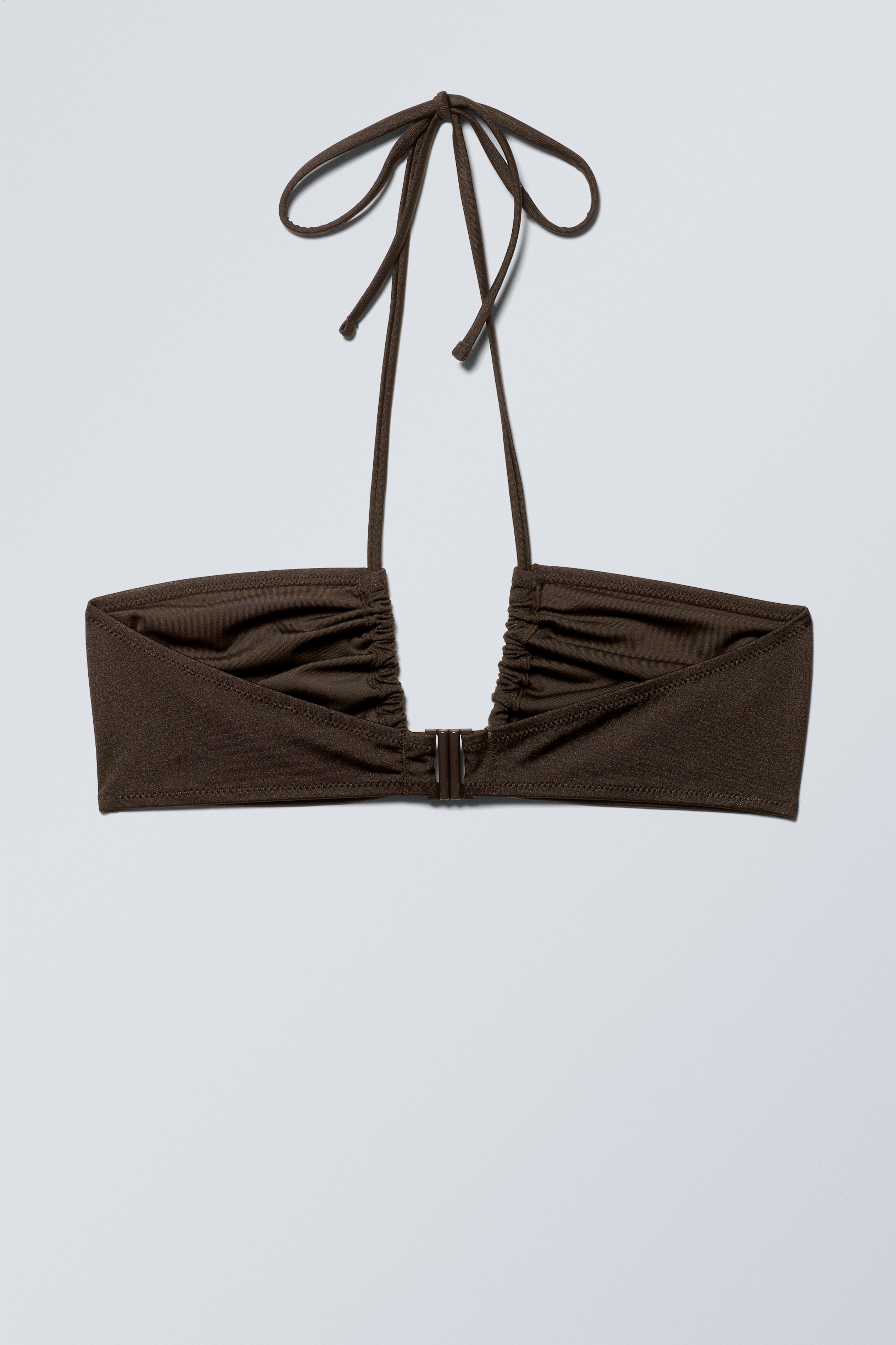 Zobacz większy obraz: Marszczony top bikini typu bandeau - Ciemnobrązowy - ONA | H&M PL 2