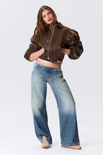 Blue Horses - Medium Blue - Paz Low Rise No-Waistband Wide Leg Jeans - 0