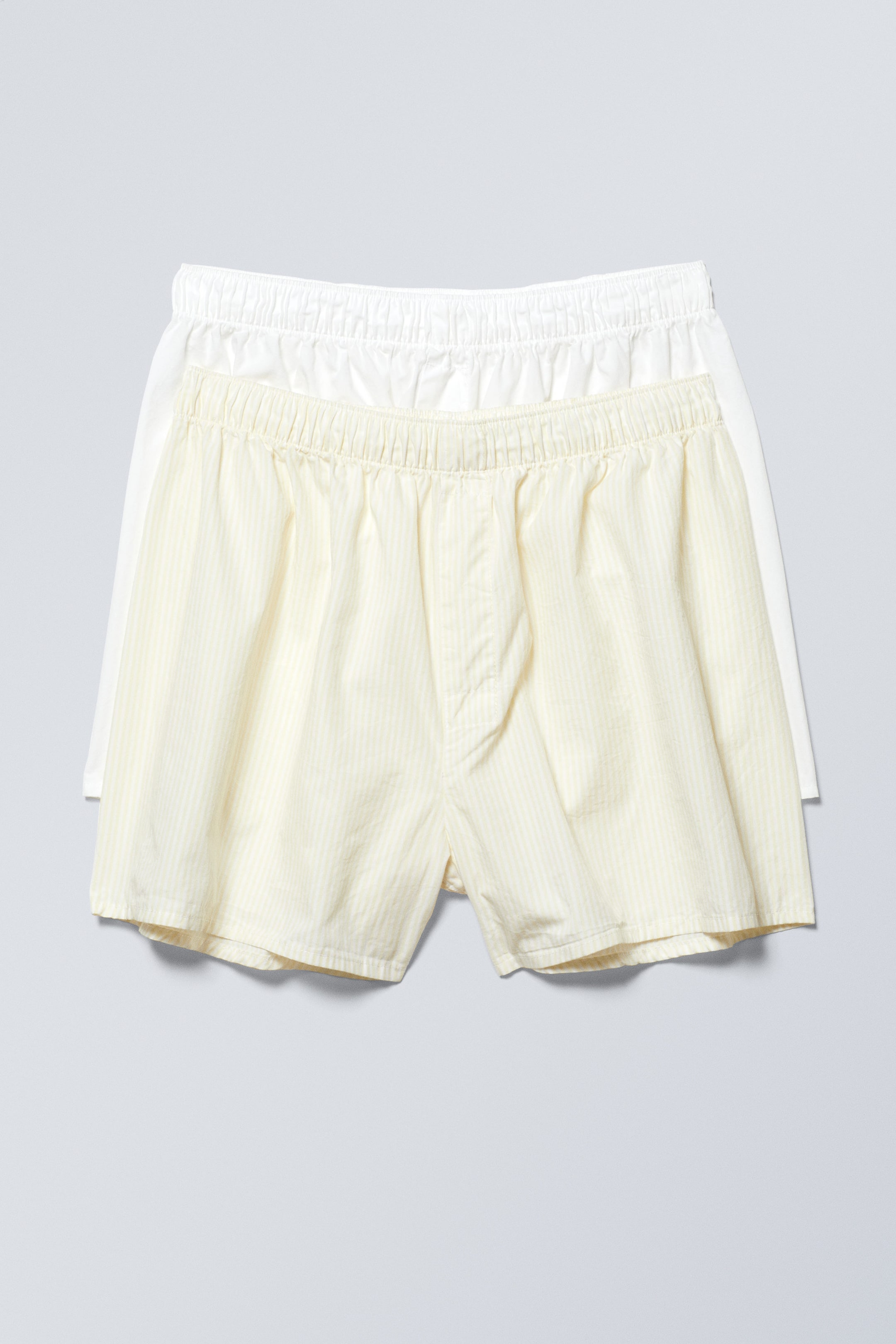 Wit en geel gestreept - Boxershorts, 2-pack - 0