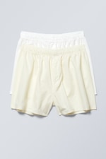 Wit en geel gestreept - Boxershorts, 2-pack - 0