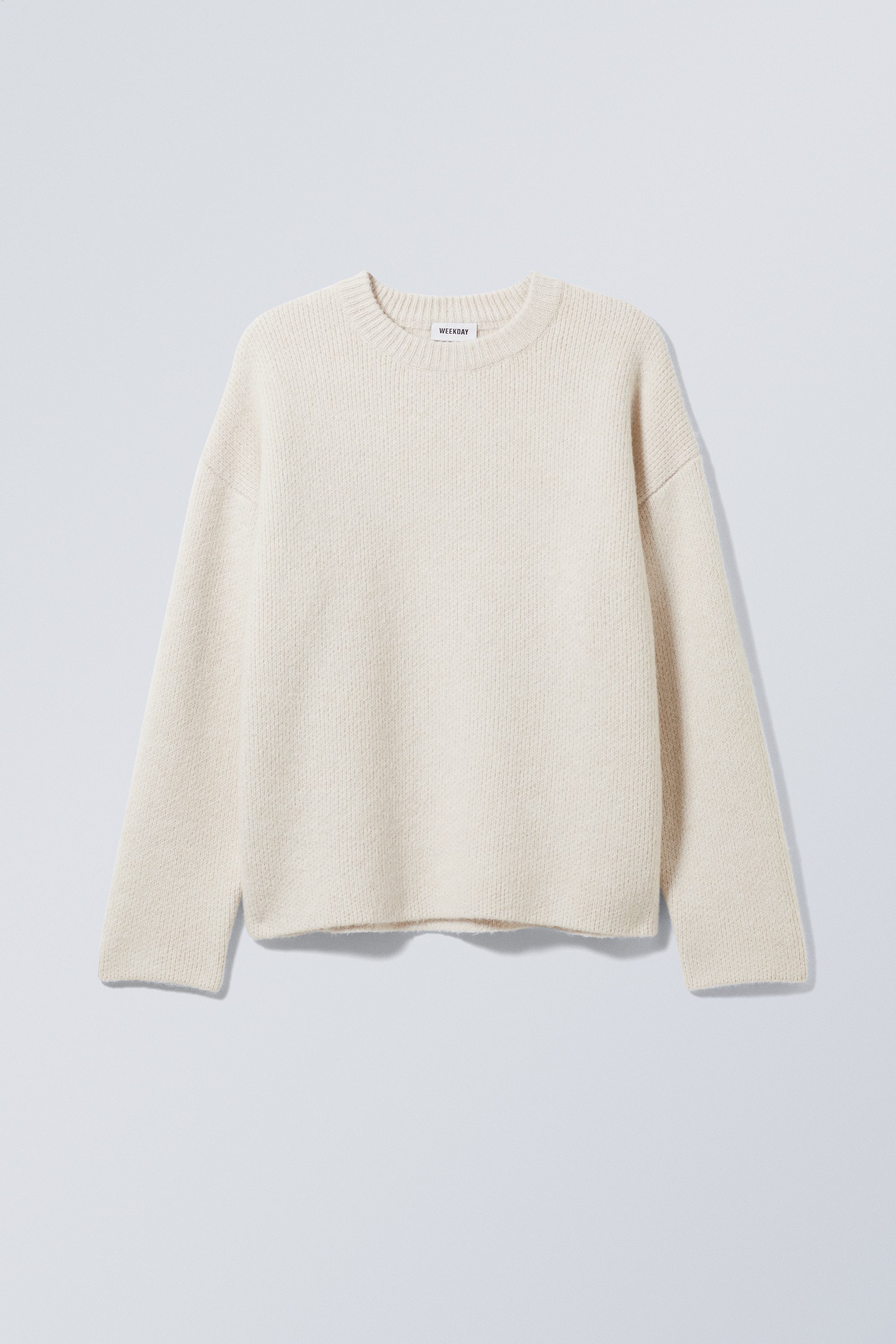 teo oversized wool blend knit sweater - Ecru | Weekday GB
