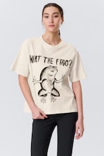 Gebroken wit - What The Frog? - Boxy T-shirt met print - 1