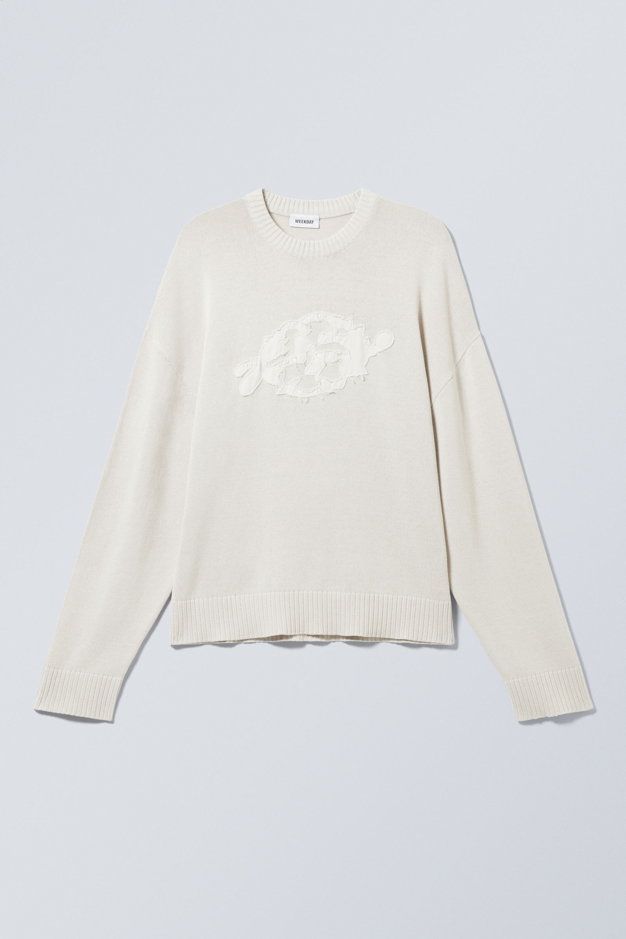 Light Dusty Mole - Oversized Knitted Graphic Sweater - 0