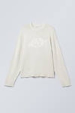 Light Dusty Mole - Oversized Knitted Graphic Sweater - 0