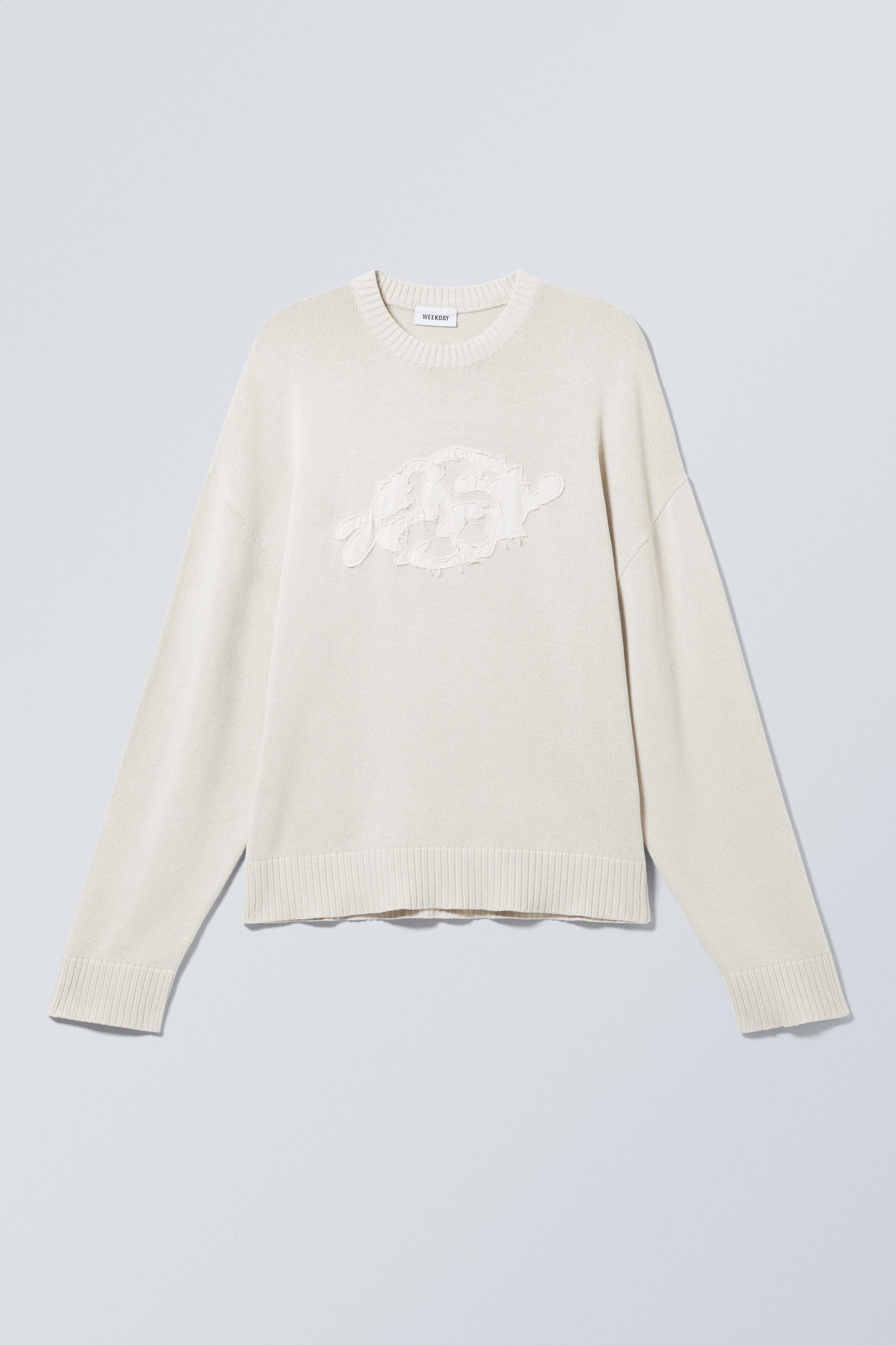 Helles Maulwurfsgrau - Graphic Sweater in Oversized-Passform - 0