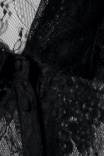 Black - Mini Lace Shirt Dress - 6