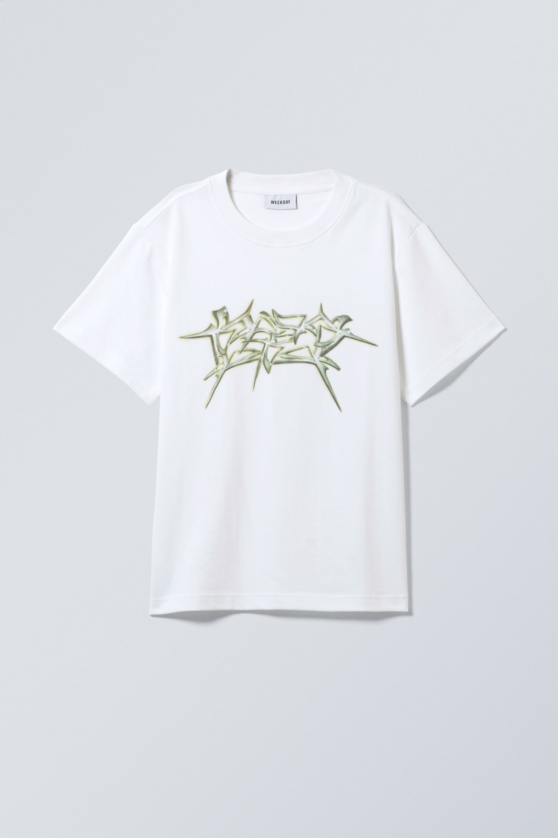 White - Blades of Metal - Boxy Graphic Printed T-Shirt - 0